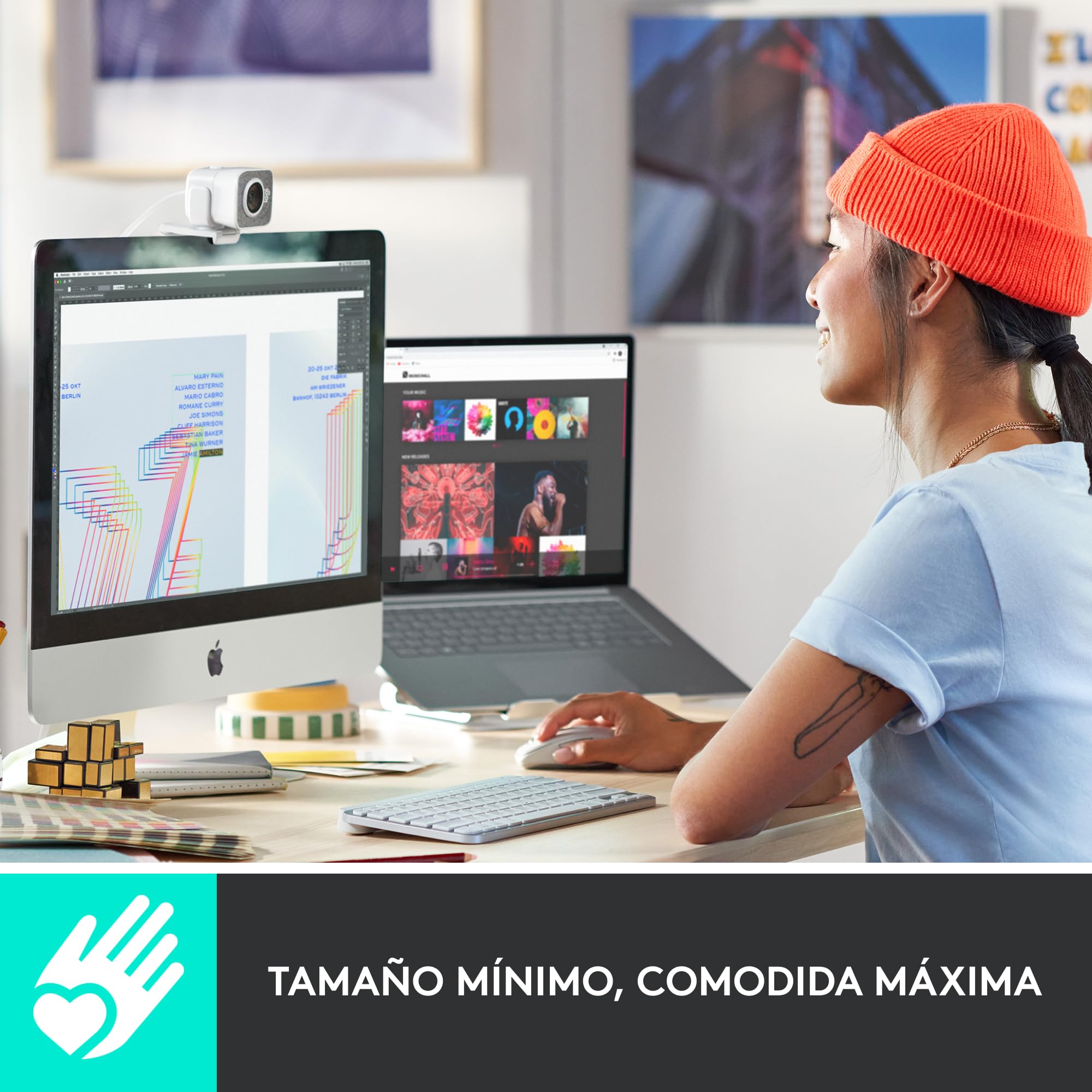 Logitech MX Keys Mini for Mac - Teclado inalámbrico Minimalista | Teclado Bluetooth Compacto, Retroiluminado, USB-C, para Mac, iPad, QWERTY Español - Gris claro
