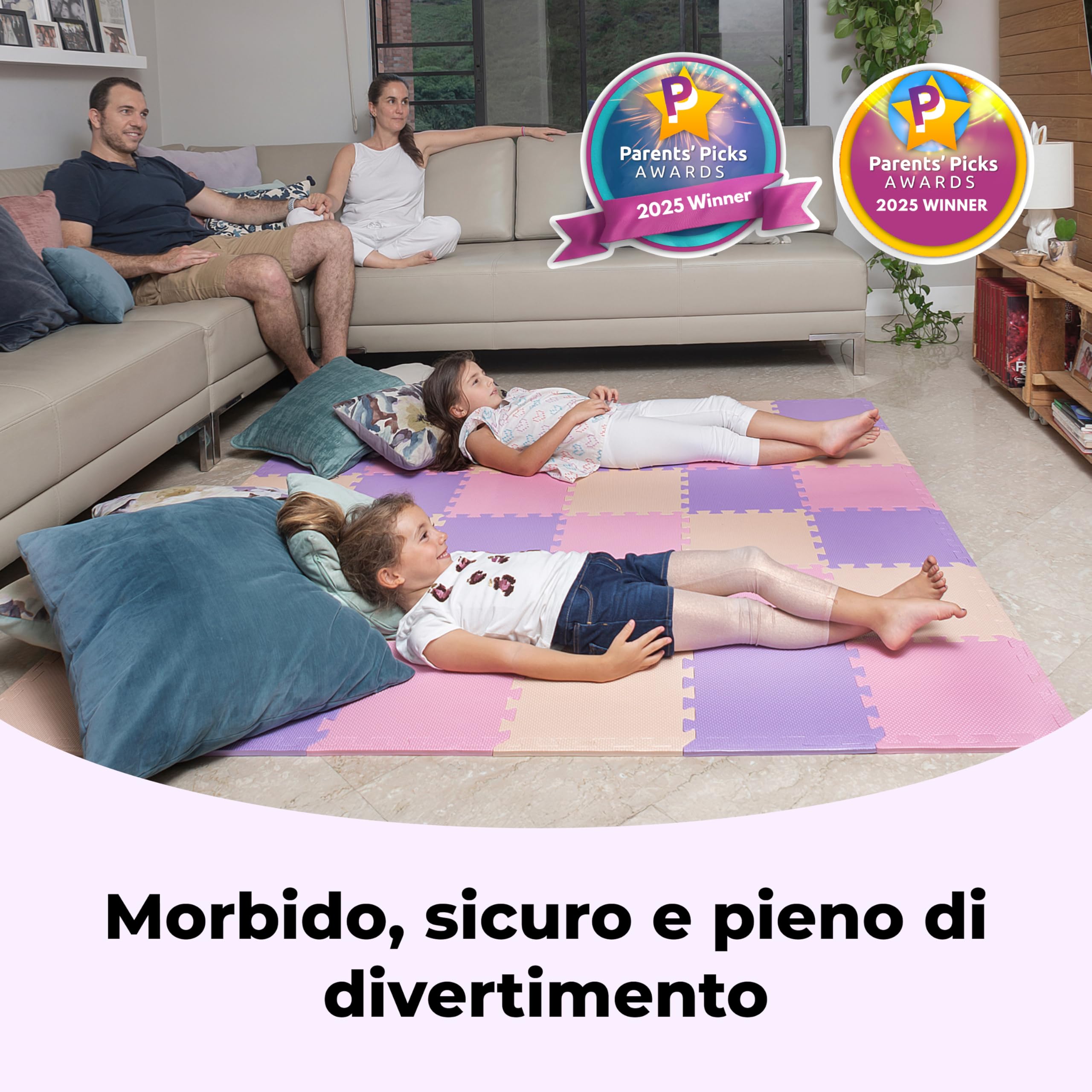 Piastrelle per pavimenti in schiuma atossiche, confortevoli, tappetino da gioco e piastrelle ad incastro 74x74 cm, per gattonare e sviluppare, morbide