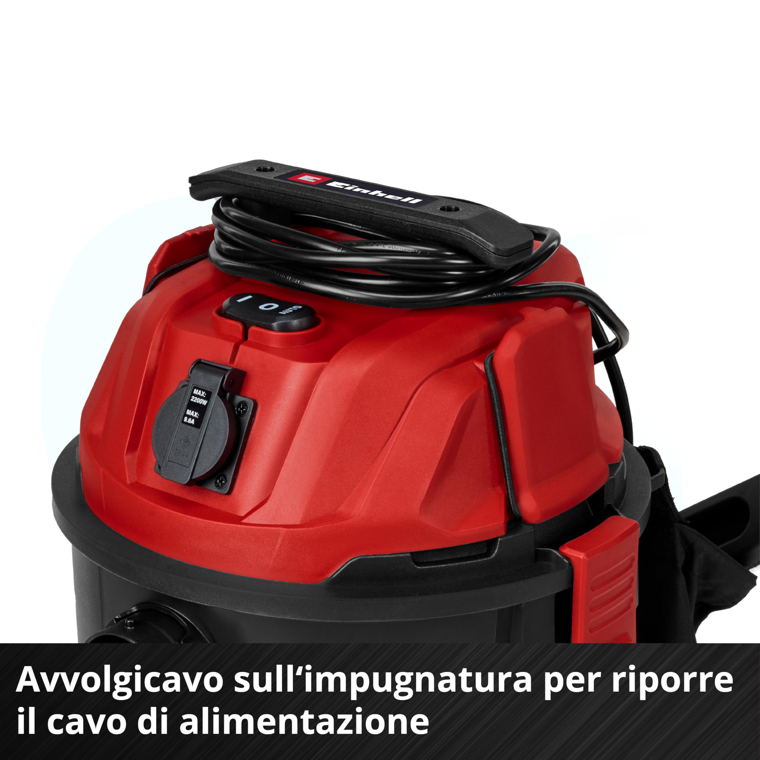 Einhell Aspiratore a secco e umido TC-VC 2555 A (850 Watt, aspirazione 180 mbar, presa automatica, serbatoio di raccolta da 25 litri, maniglia di trasporto, bocchette, filtri e sacco raccogli-sporco)