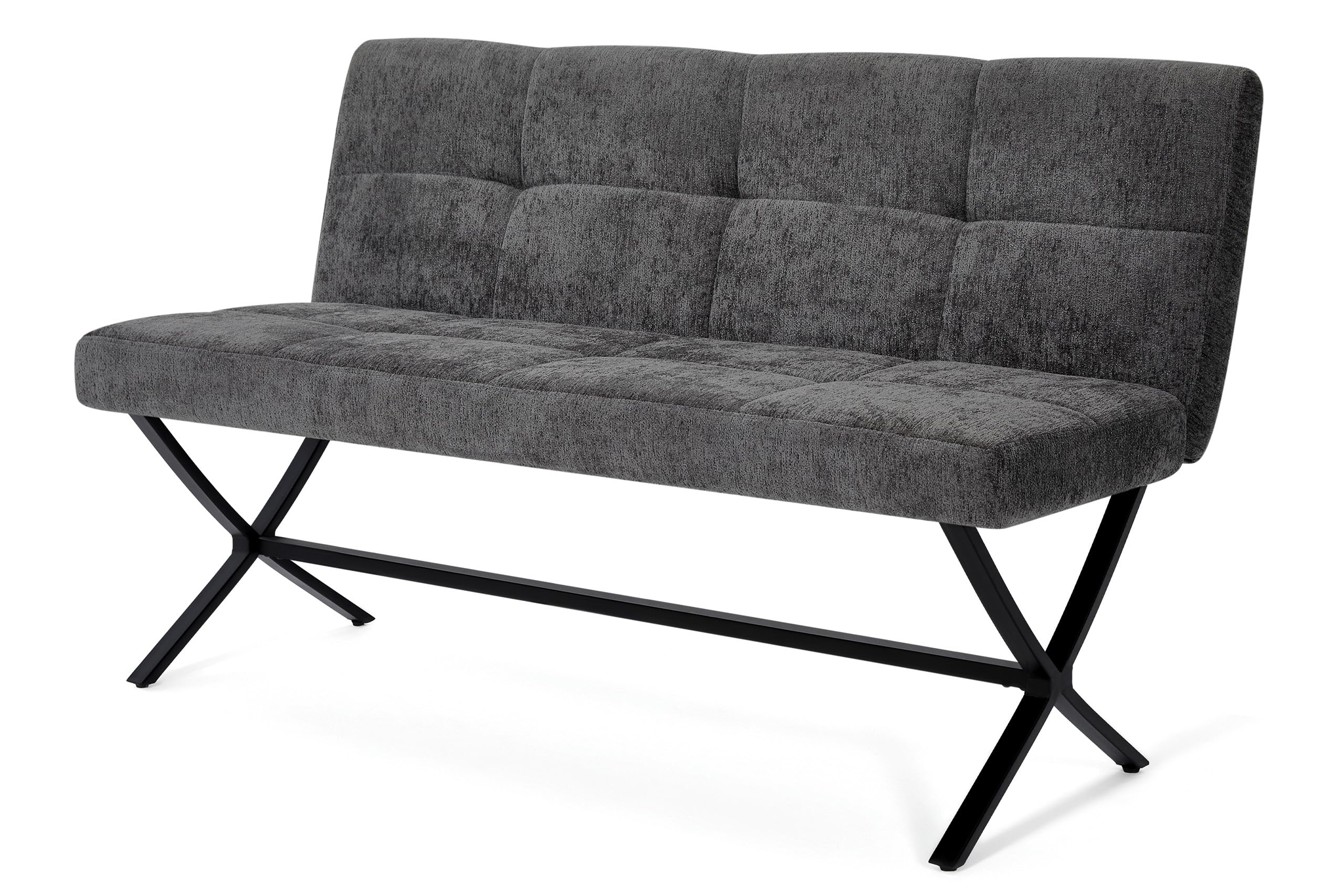 Bekrvio Banc de salle à manger en velours - 140 cm - Style industriel moderne - Avec pieds en métal solides - Banc rembourré de 11 cm d'épaisseur - Pour table à manger, cuisine, couloir