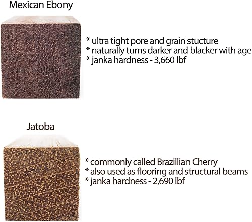 Miniatura 4 de Paquete de 24 suministros de torneado de pluma de madera exótica, manualidades de pluma de bricolaje madera de sangre, ébano mexicano, jatoba, arce