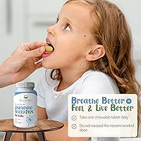 Vista 4 de Suplemento antihistamínico natural, alivio sinusal y de alergias para polen, caspa de mascotas, polvo, moho y olores, 60 tabletas masticables