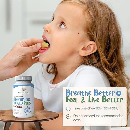 Miniatura 4 de Suplemento antihistamínico natural, alivio sinusal y de alergias para polen, caspa de mascotas, polvo, moho y olores, 60 tabletas masticables de