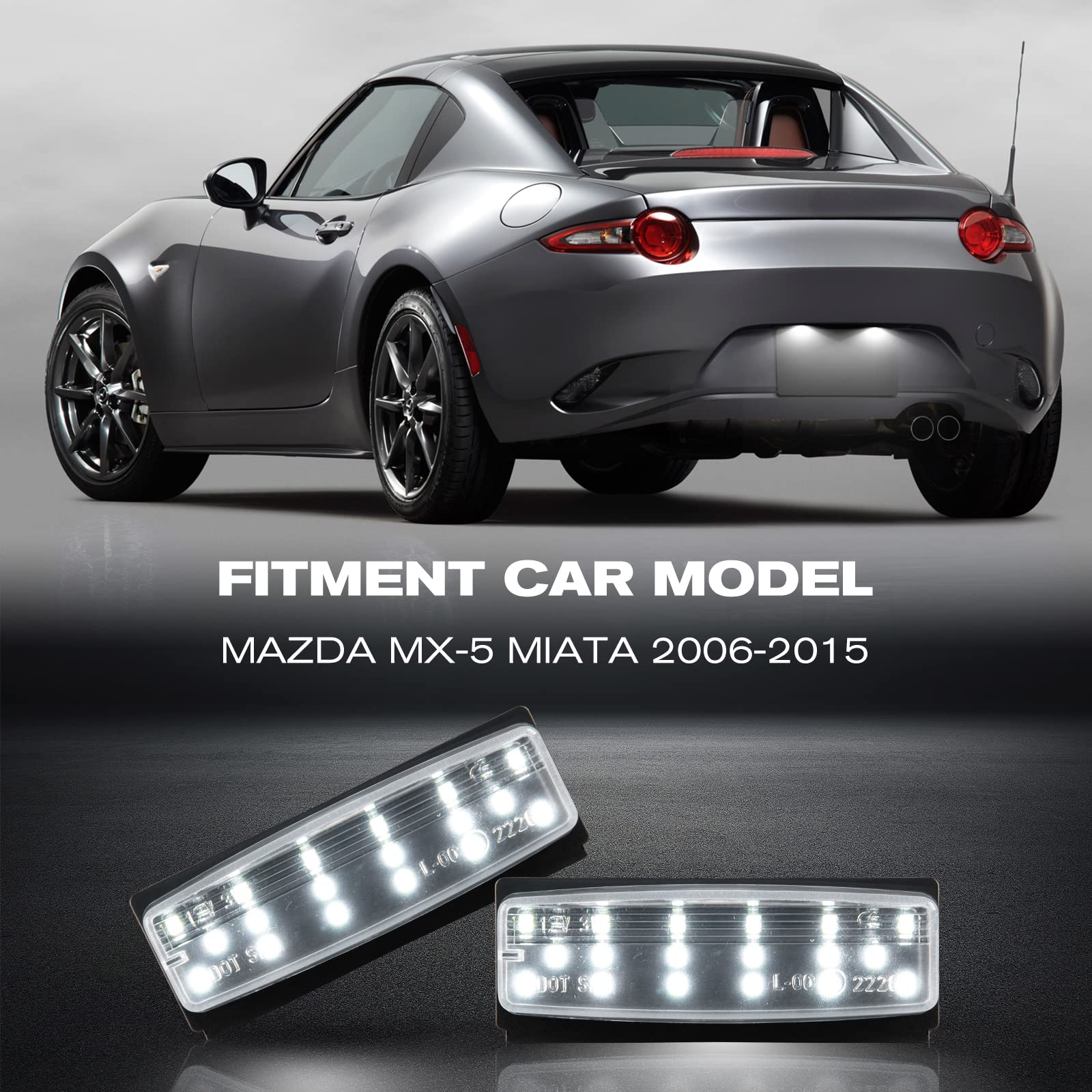 POPMOTORZ LED Kennzeichenbeleuchtung 2 Stück | CanBus Fehlerfrei, Weiß | Für Ford Escape, Mazda MX-5, Mercury Mariner & Mehr