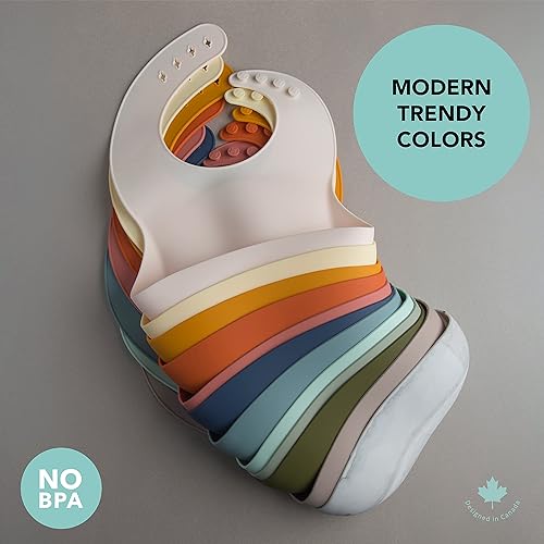 Miniatura 7 de Loulou Lollipop - Babero de silicona suave y resistente al agua para bebés y niños pequeños de 3 a 36 meses fácil de limpiar ajustable y agarra todo