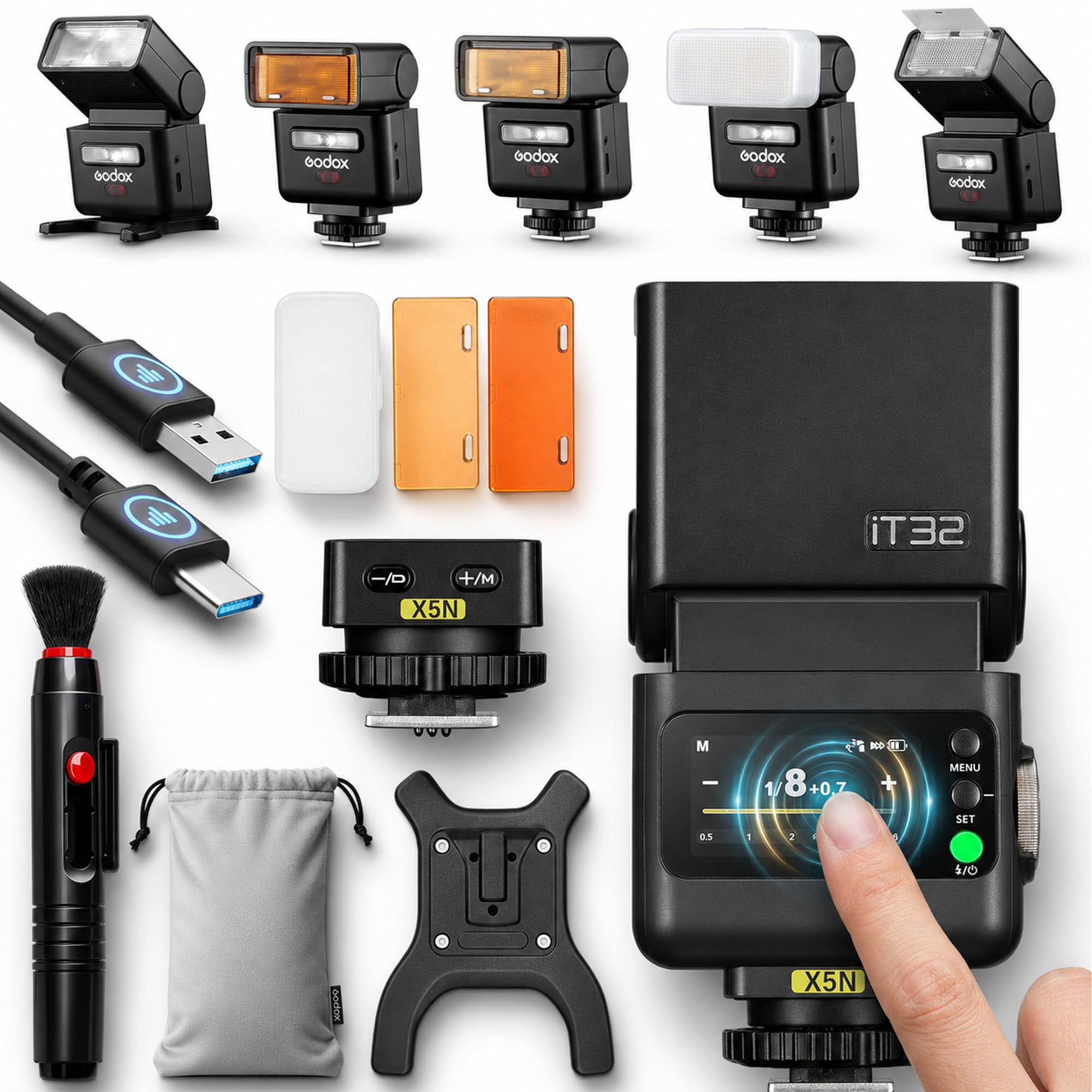 Godox iT32 TTL Camera Flash with X5N Trigger for Nikon Z8, D500, D750, Z6