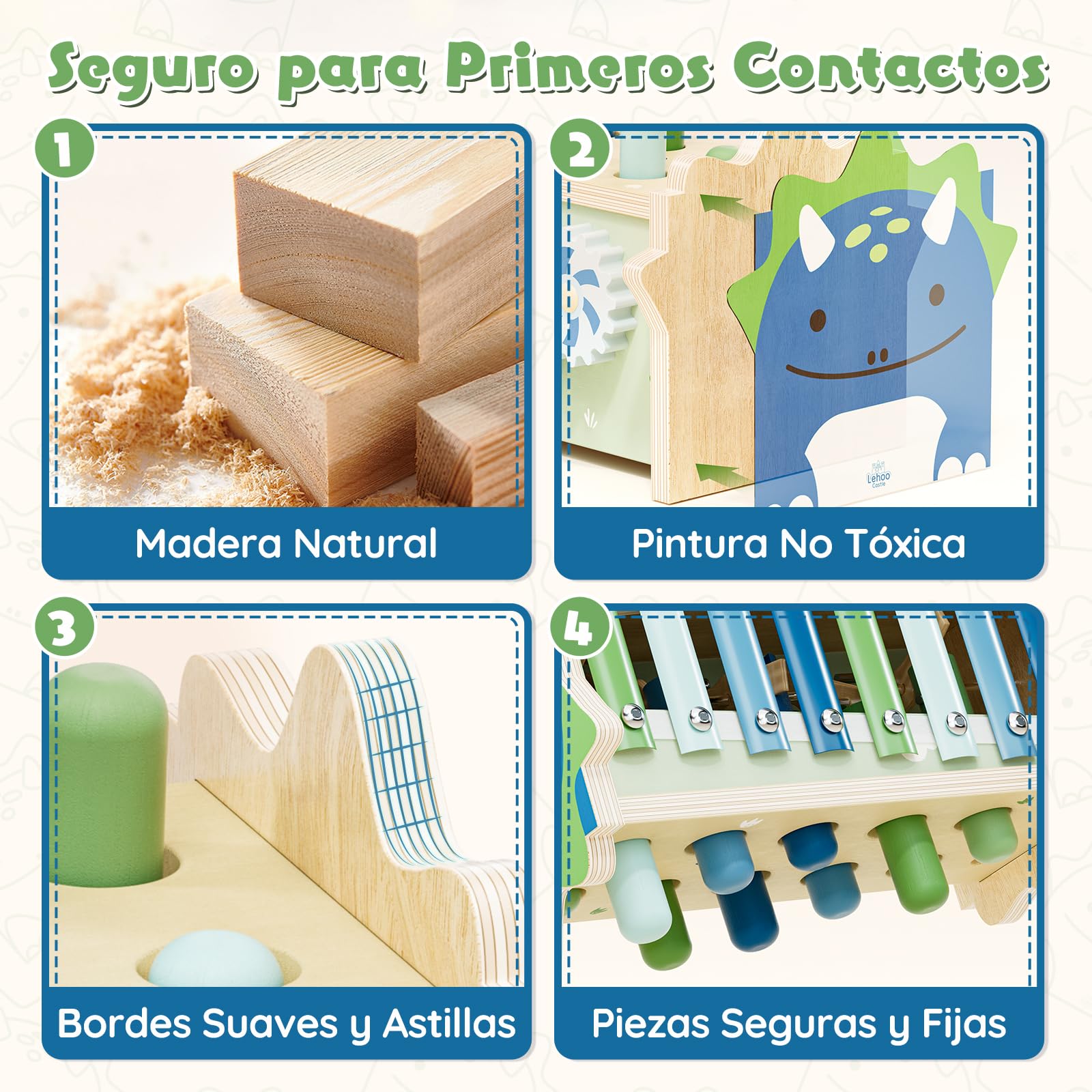 Lehoo Castle Juguetes Montessori 1 Año, Juguete de Madera con Xilófono y Martillos para Bebés, Juguetes Educativos de Motricidad para Niños, Regalos de Cumpleaños y Navidad para Niños 1-3 Años
