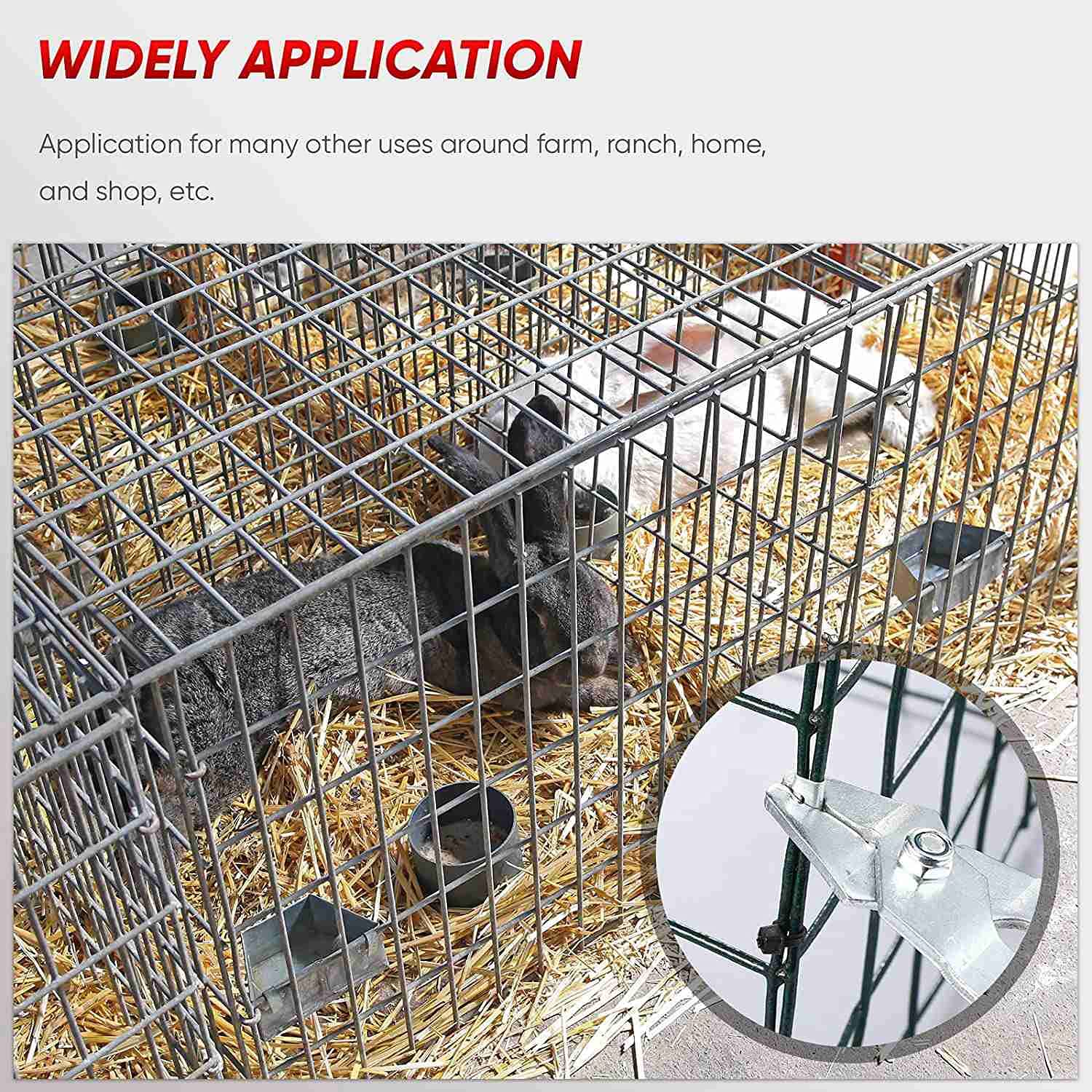 Alberte 300 Pinze per gabbia in metallo, con 1 pinza a molla per fibbia in metallo, adatto per coniglio, pollo e gabbia per animali domestici (blu)