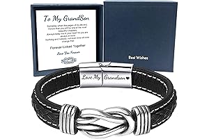 Black Leather Men's Bracelet for Grandson: A Timeless Gift to Cherish