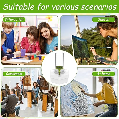 Miniatura 5 de Enjuagadora de pinceles, limpiador de pinceles de pintura con botón de drenaje, limpiador de cepillo de aceite de reciclaje de agua, cepillo de