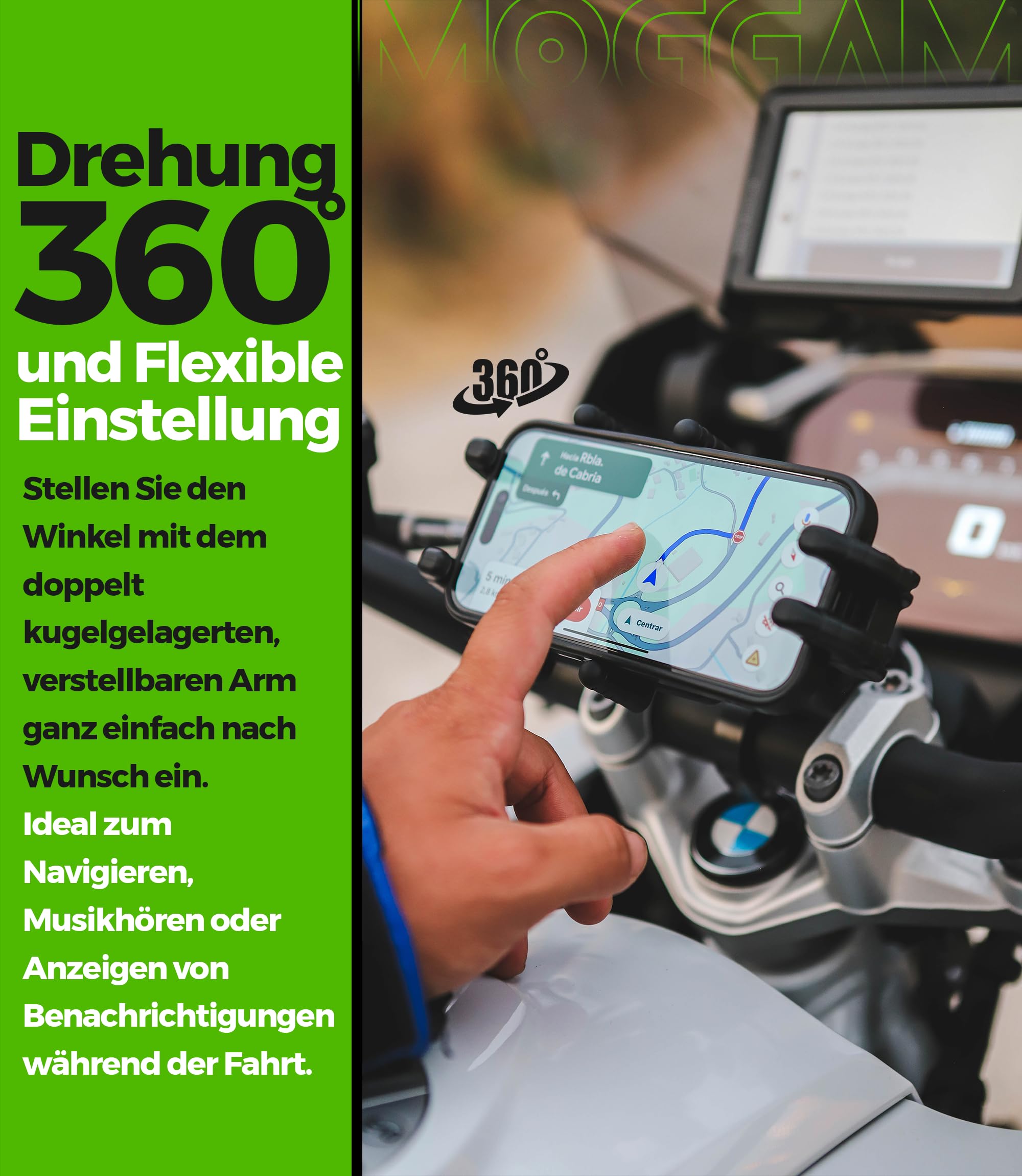 Handyhalterung Motorrad Trail Ultra Robust Antivibration Diebstahlschutz Kompatibel Ruggerisierte Smartphones 5.4 bis 7.2 Zoll Sichere Lenker Montage für Adventure Enduro Touring Offroad