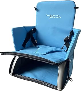 Grismire Baby Sit Up Seat | Travel Booster Seat | High Chair Portable seat | Folds Into A Handy Carry or Changing Baby Bag (bleu)