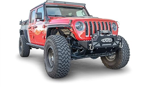 Miniatura 4 de DV8 Offroad  FBJL-02  Parachoques delantero para Wrangler JL 18-22 y Gladiator JT 20-22  Perfil rechoncho  Capaz de cabrestante  Recortes