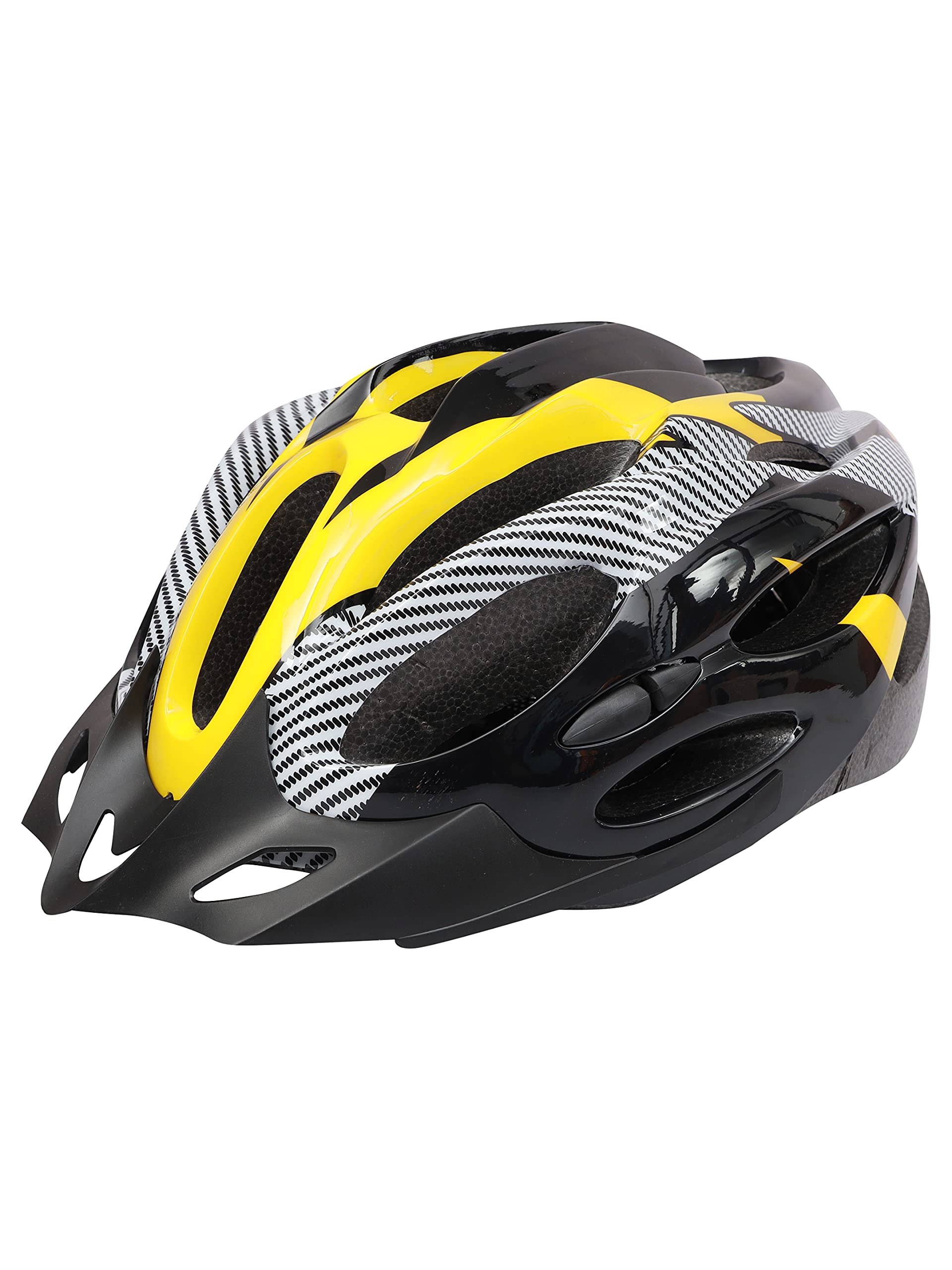 FABSPORTS Kid's, Youth's and Adult's Light Weight Bicycle/Bike Adjustable Size Helmet for Cycling/Skating/Skate Boarding (Black and Yellow)-picture-15