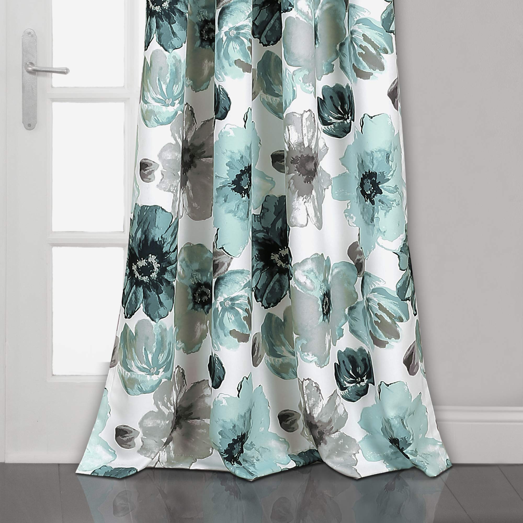 Lush Decor Leah Room Darkening Window Curtain Panels Blue 52X108 Set, W 52" x L 108" (2 Panels) - Image 4
