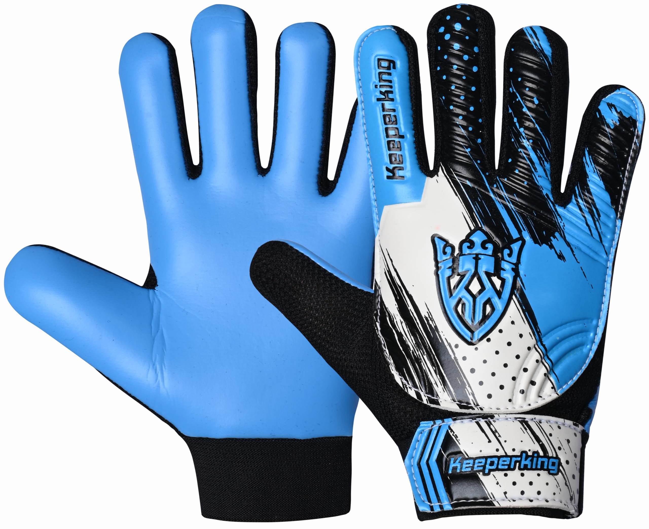 Keeperking Guanti da portiere per bambini, Clawxen, ragazzi e ragazze, guanti da calcio, guanti da calcio, guanti da tormann, misura 3-7