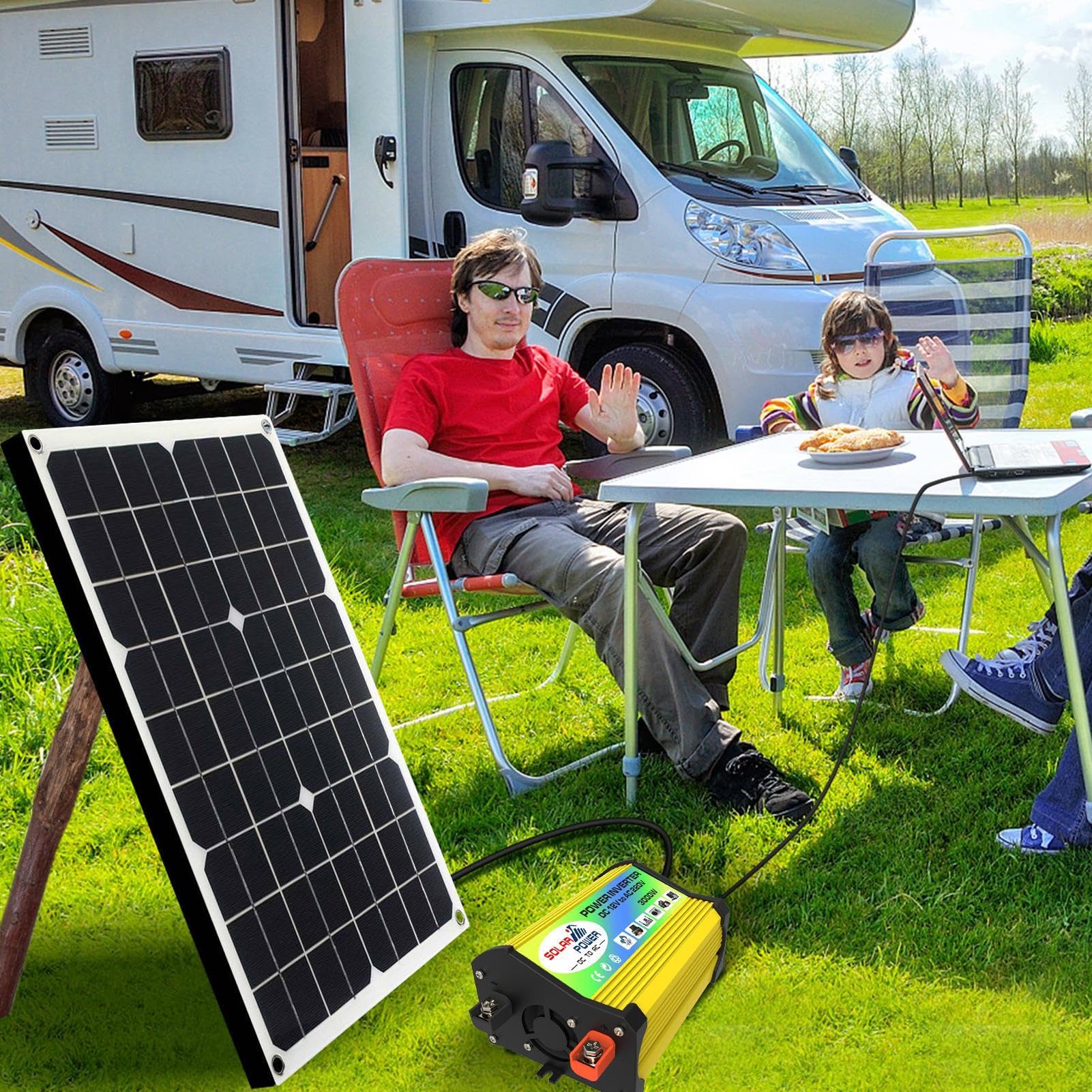 Solarpanel-Kit – Laderegler Solarenergie, Photovoltaik-PV-Solarpanel, Solar- -Gleichstrom-System-Kit für Notfall, Solarpanel-Beleuchtungsset, Photovoltaik-Modul für Wohnmobile, Dächer, Wohnwagen, | Solar- -Gleichstrom-System-Kit für Notfall, Solarpanel-Be