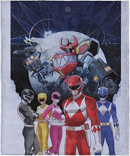 Northwest Hasbro Power Rangers, Mighty Morphin, manta de seda táctil, 50 x 60 pulgadas