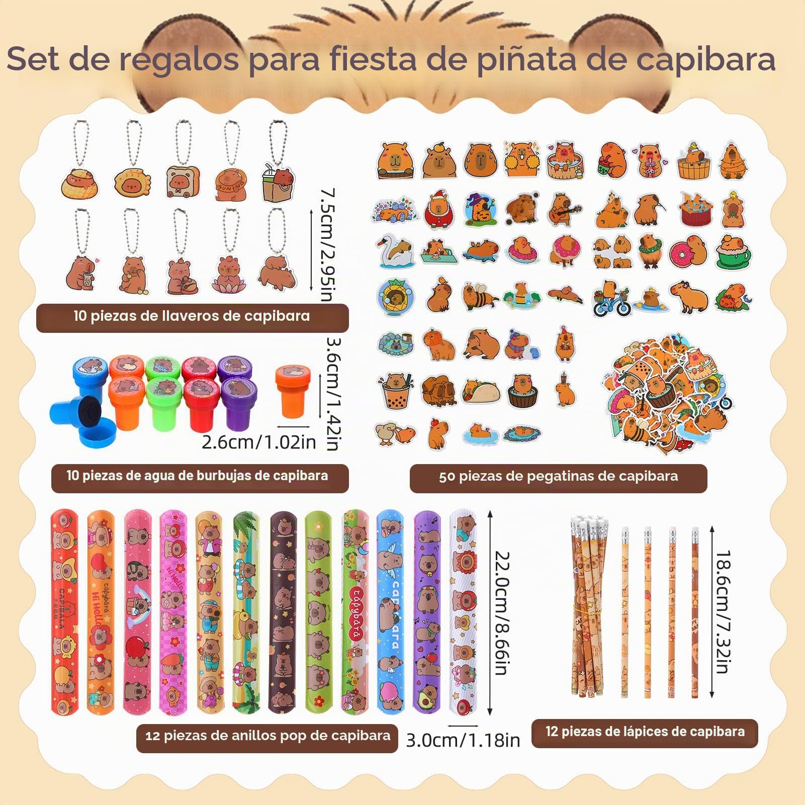 Piñata de cumpleaños con varilla y máscara para niñas y niños, juego de piñata con 96 rellenos, piña para fiestas infantiles para colgar, piñata como decoración de fiesta en 43 x 31 x 7 cm