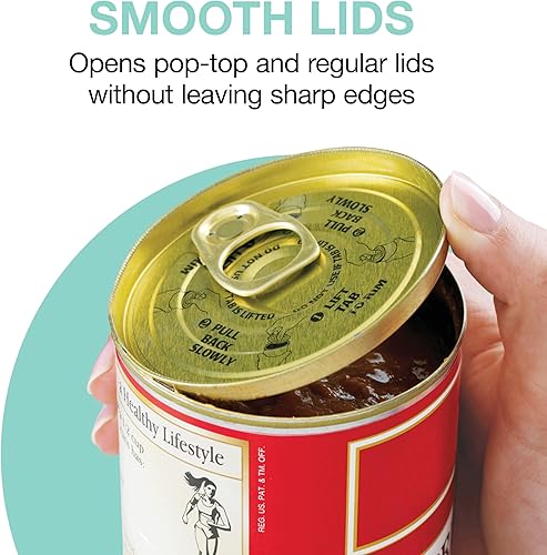 Miniatura 4 de Proctor Silex Abrelatas eléctrico automático, funcionamiento inalámbrico manos libres y recargable por USB, autoalineado, corta bordes de tapa de