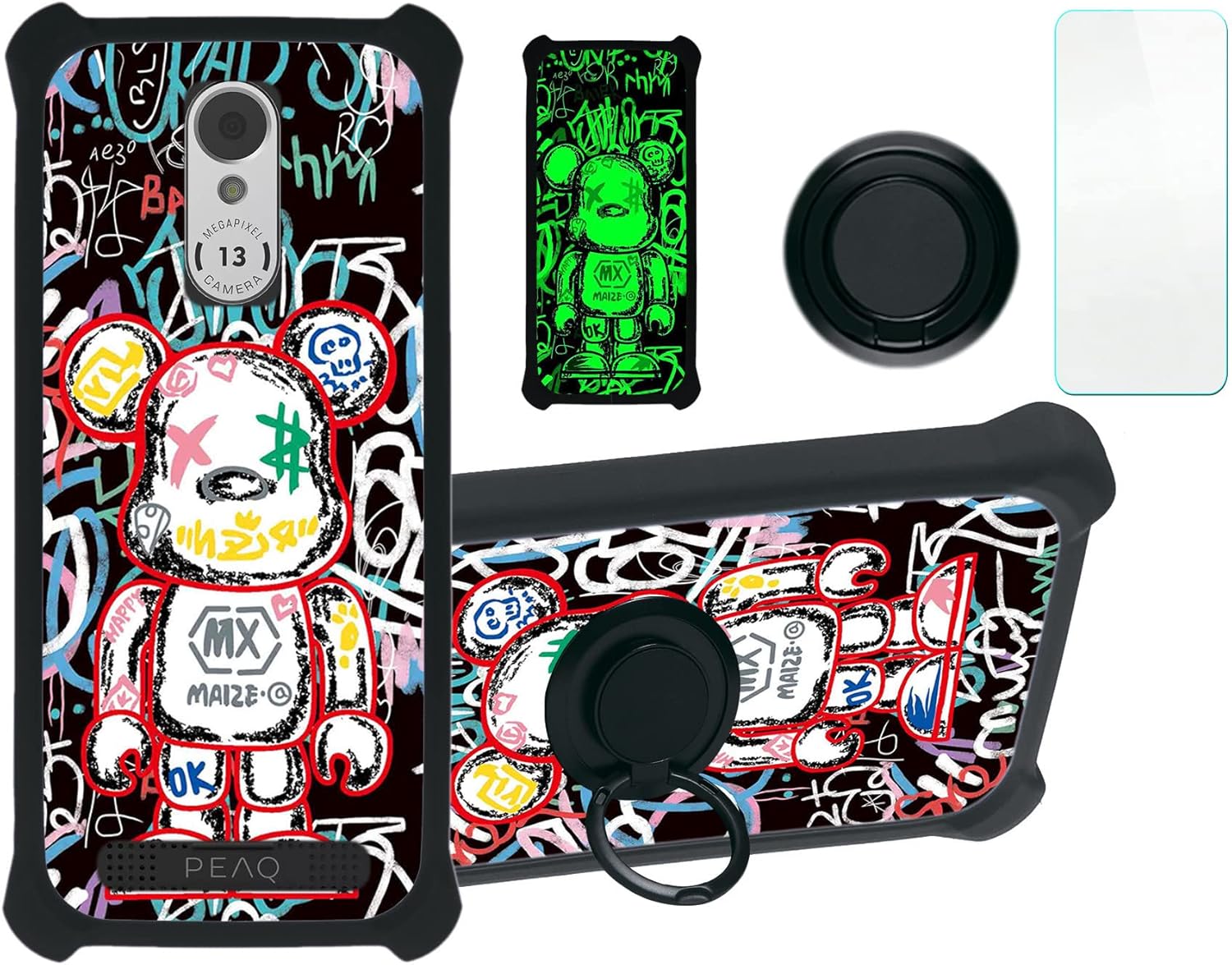 Case for Peaq PSP 400 Case Compatible with Peaq PSP 400 Phone Case Cover [with Tempered Glass Screen Protector][PC + TPU 2 in 1] YGH-YH