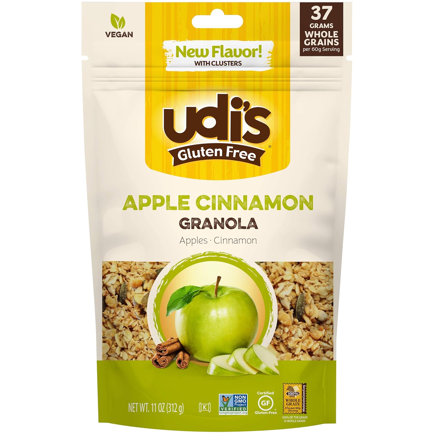 Udi's Gluten Free Au Naturel Granola,Dairy Free and Egg-Free,Pure Honey,11Ounce (Packaging May Vary),(Pack of 6)