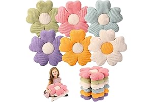 Vivid Flower-Shaped Floor Pillows, Fuzzy Reading Cushions for Adults and Kids, 6-Pack...