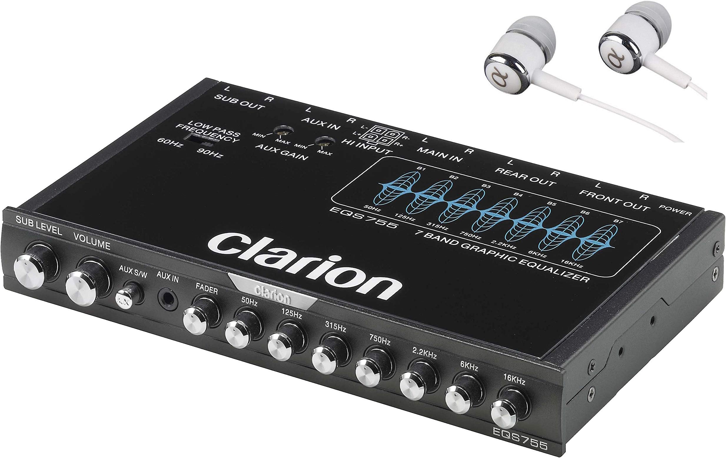 Clarion EQS746 1/2 DIN Graphic Equalizer with Built-in Crossover