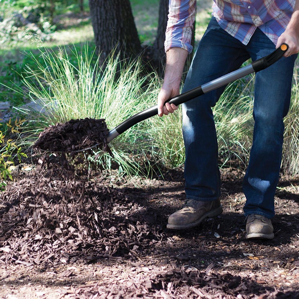 Fiskars Ergo D-handle Steel Garden Fork (47 Inch), Silver/Black : Compost And Mulch Fork : Patio, Lawn & Garden