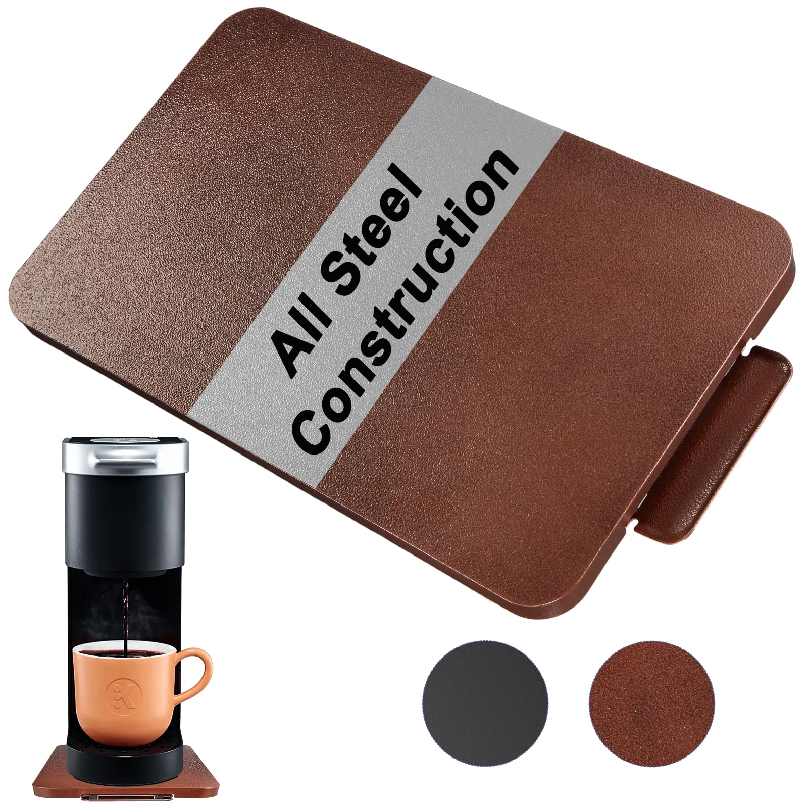 Photo 1 of Sliding Tray for Coffee Maker Slider - Coffee Pot Sliders for Counter Heavy Kitchen Appliances, Under Cabinet Rolling Appliance Tray for Countertop Storage Moving with Wheels 9" X 14.5" 9"W X 14.5"D-Brown