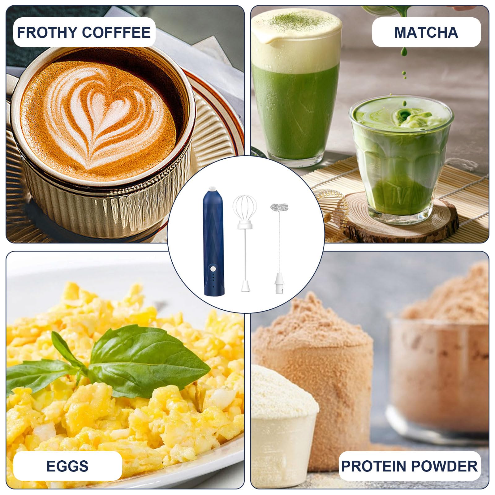 Montalatte elettrico USB 3 velocità Cappuccino sch... – Grandado