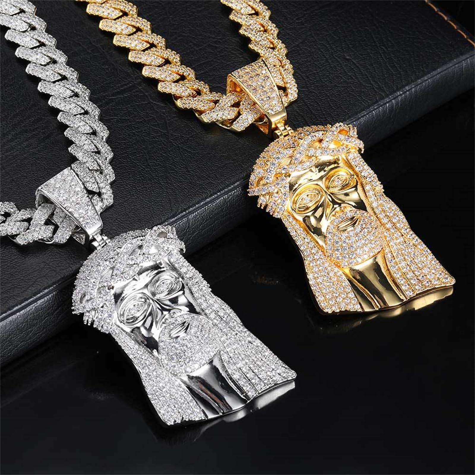 Vintage Jesus Kopf Anhänger Männer Anhänger Halskette Hip Hop Punk Halskette Weihnachten Ins Stil Geburtstag Geschenk Einfacher trendiger Schmuck