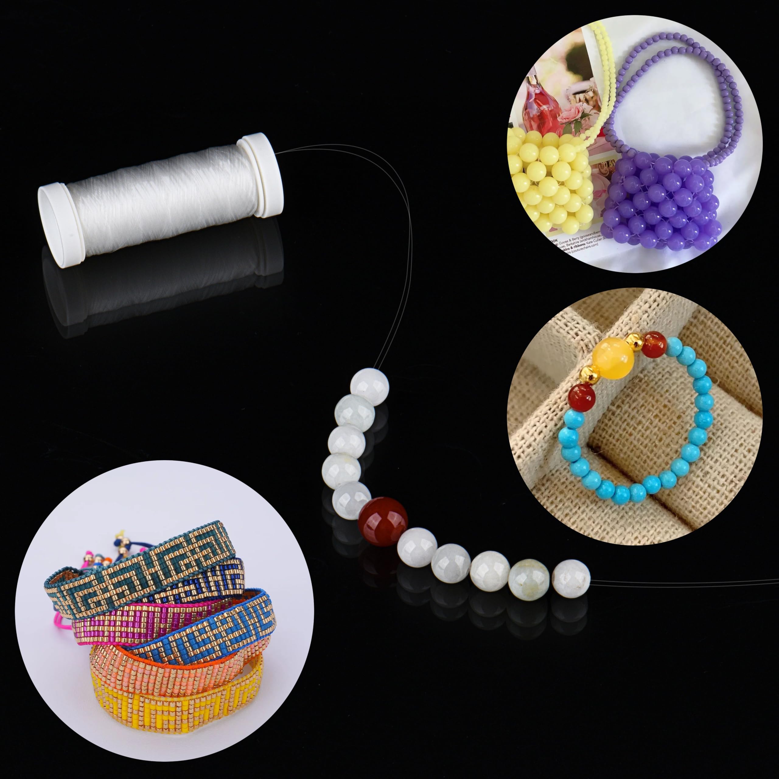 Simthread Clear Invisible Nylon Sewing Thread Monofilament 500M Thickness 0.1mm, for Sewing Beading and Hanging Decorations