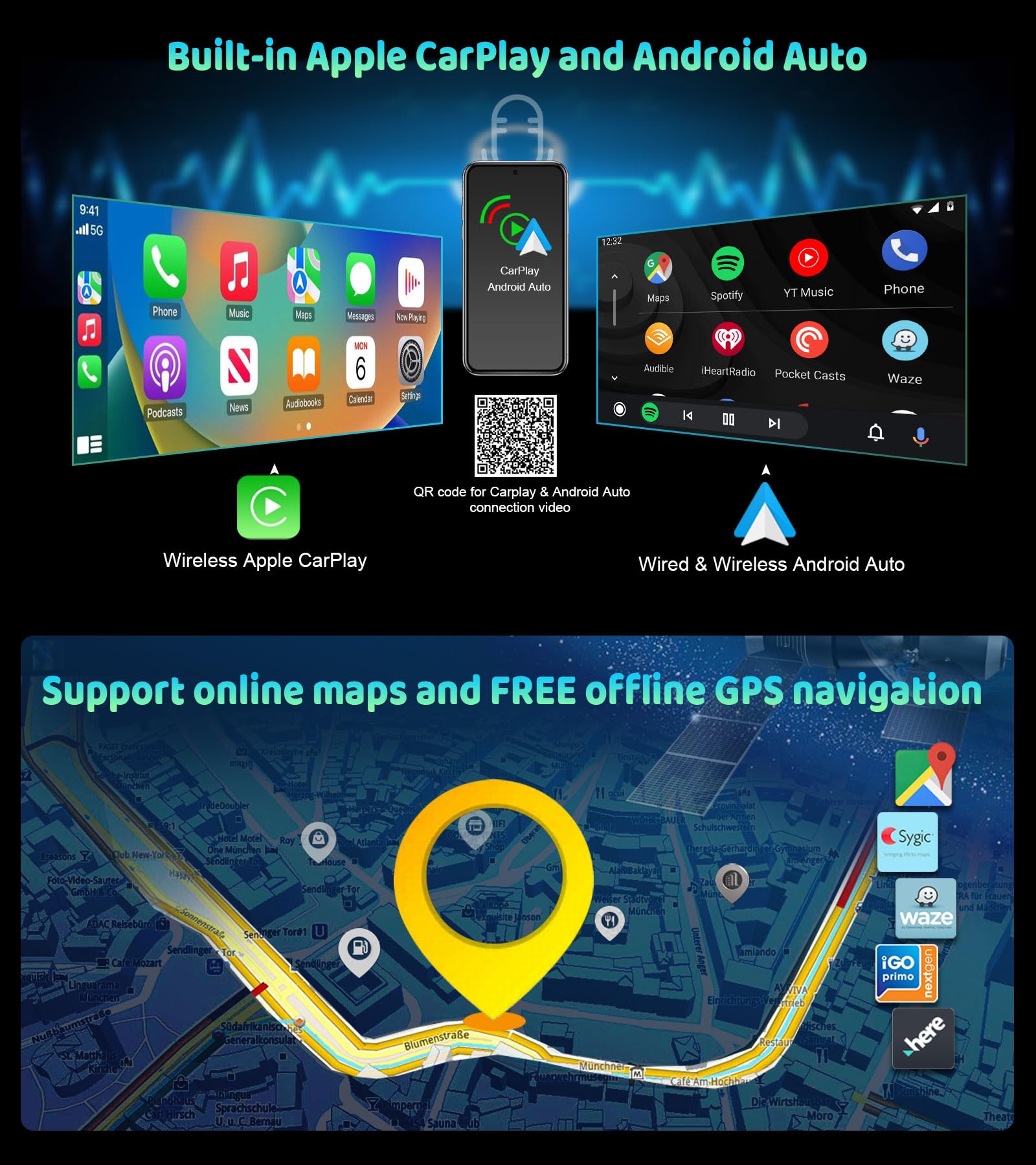 Erisin 8,8 Pouces 8 Core 4+64 Go Android 14 Autoradio GPS stéréo de Voiture pour série 3 E90 E91 E92 E93 Série 5 E60 E61 E63 E64 Carplay Android Auto DSP IPS 4G WiFi Dab+ - Système CIC