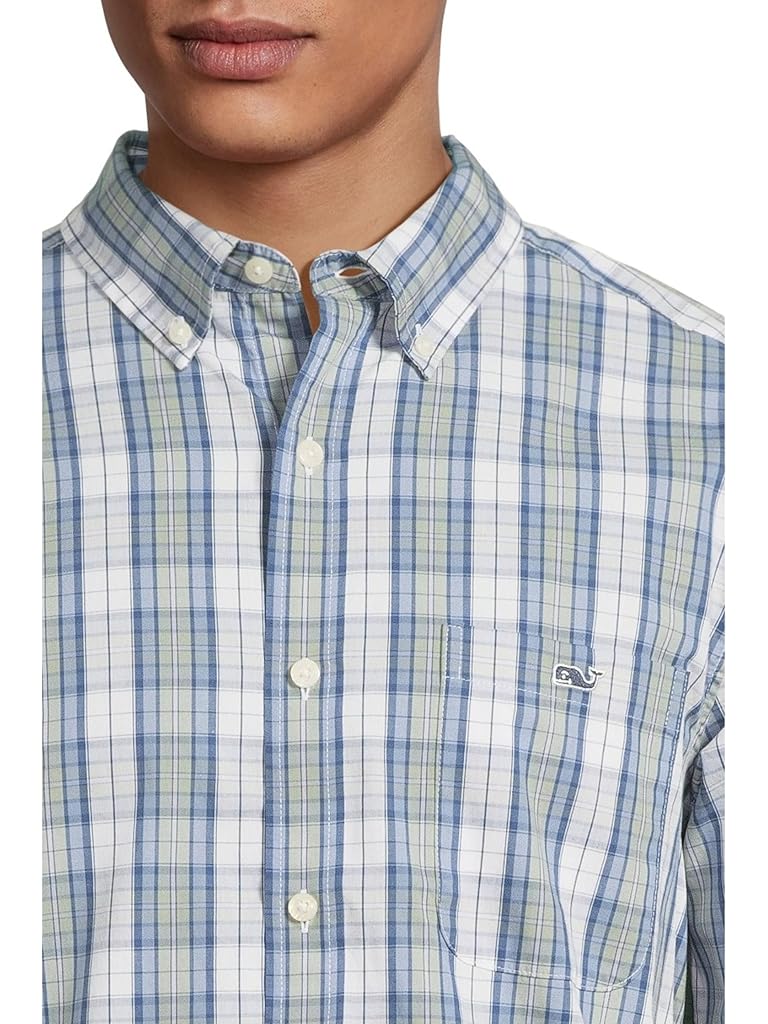 Gray Vineyard Vines Washashore Plaid Perfect Wash Poplin Shirt