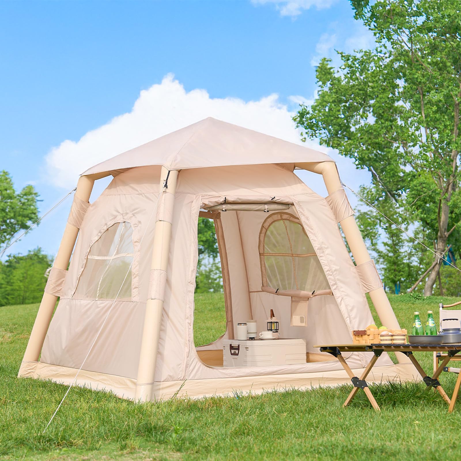 Amazon.co.jp: 【キャンプを気軽に】 SKK エアーテント 小型 1～3人用