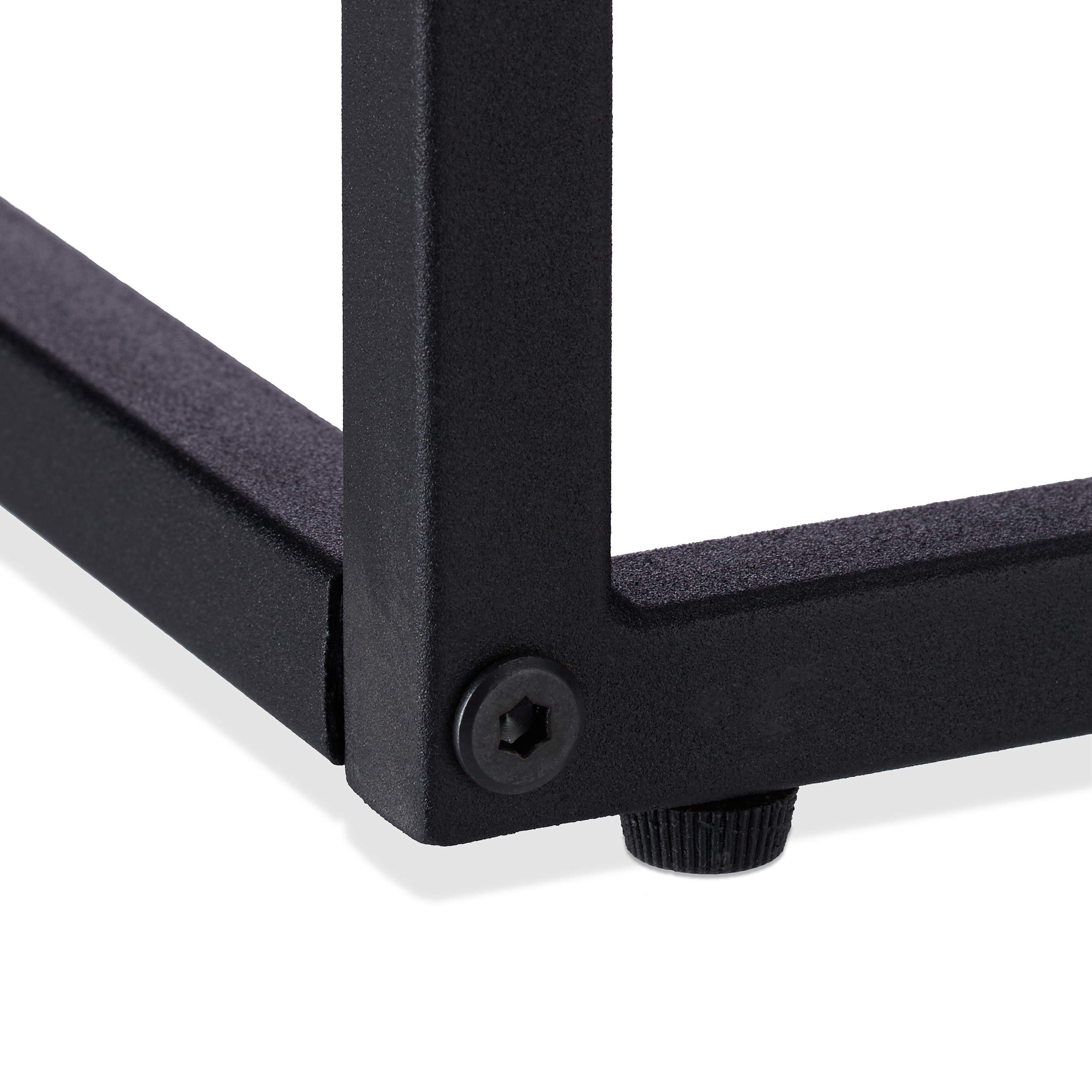 Relaxdays Tavolino a C, Tavolo Laterale da Divano, Struttura in Acciaio, Pannello Melaminico, da Salotto H: 60 cm, Nero