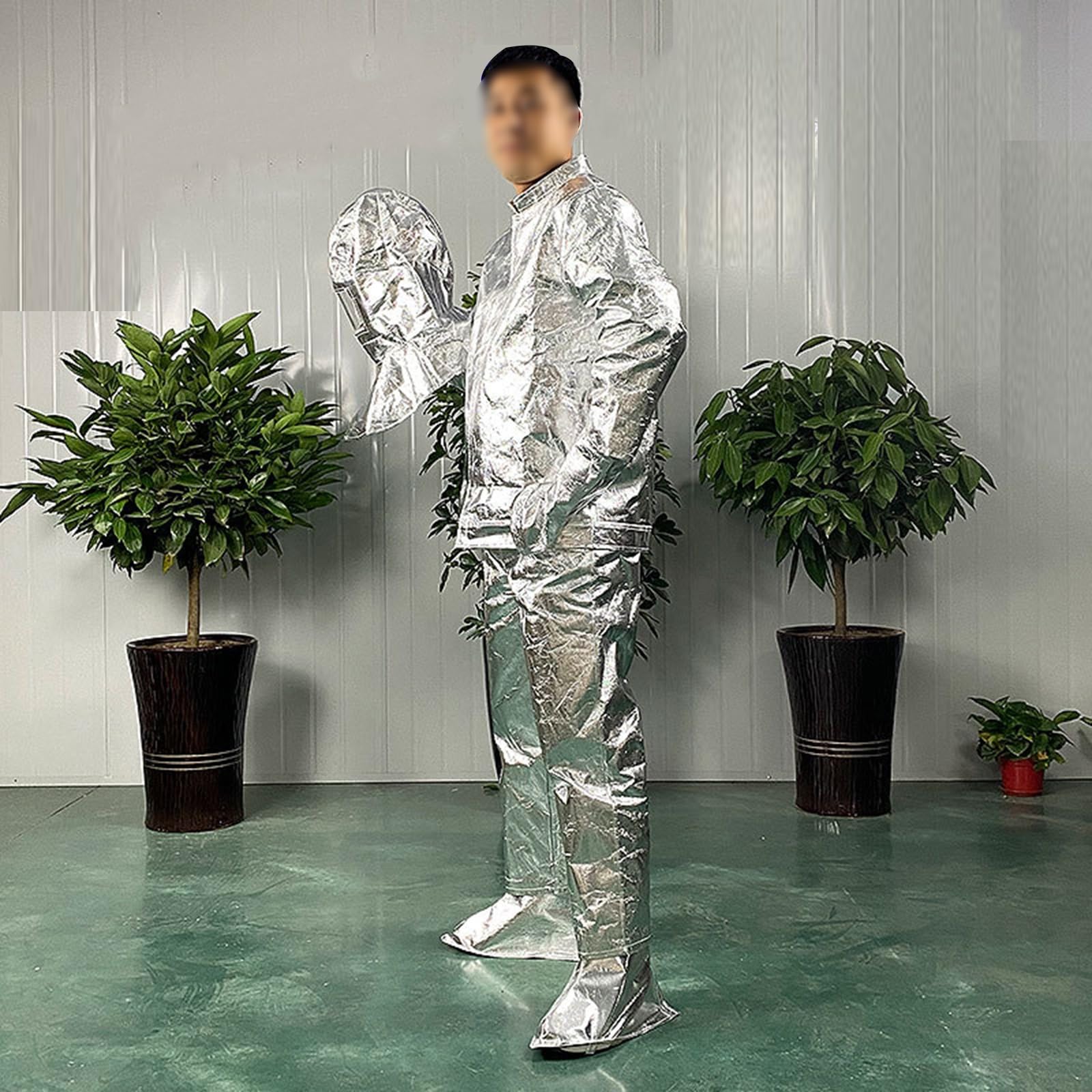 Traje De Aislamiento Térmico 1000 Grados Papel De Aluminio Resistente Al Fuego De Alta Temperatura Retardante De Llama Ropa Uniformes De Protección Contra Incendios