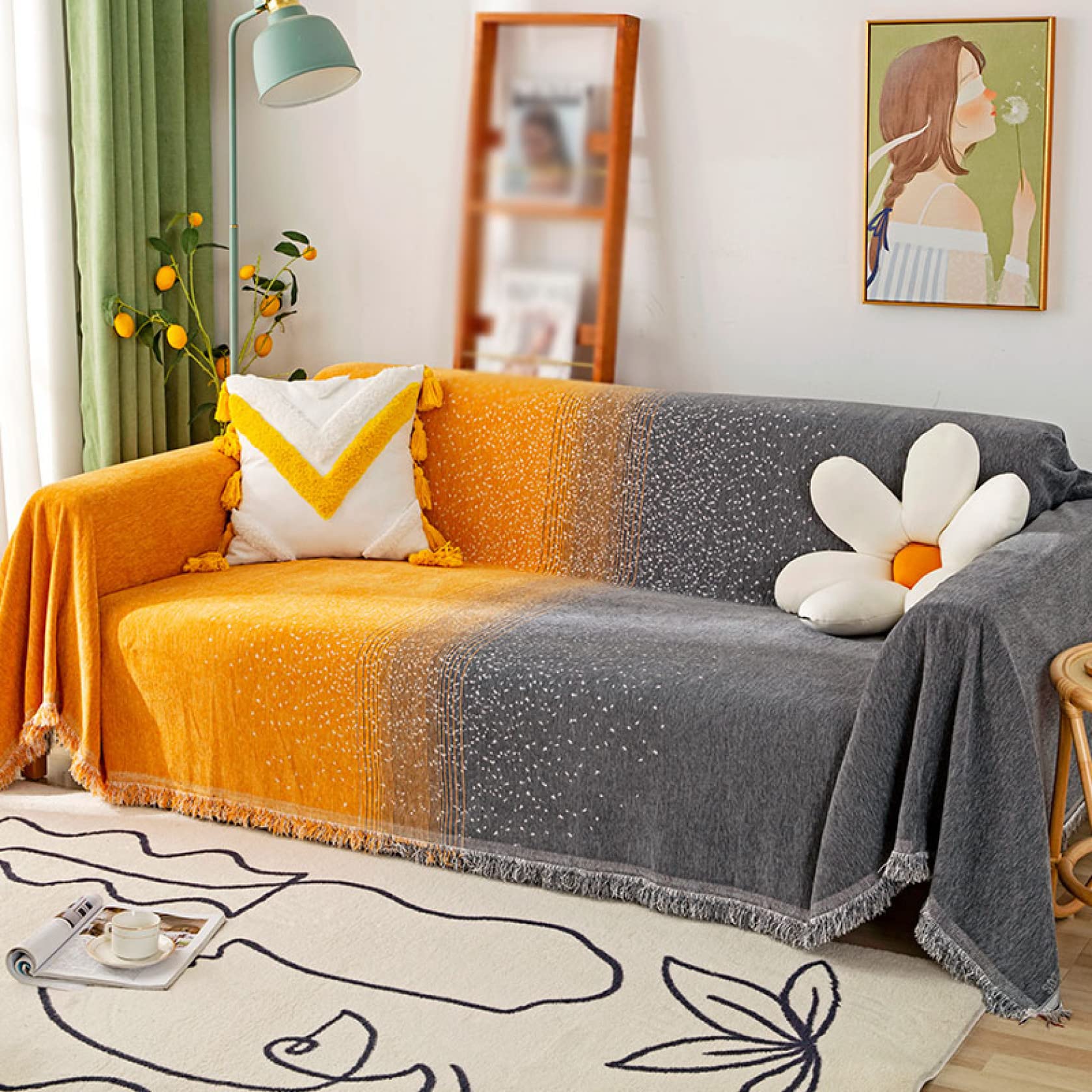 Amazon｜無地柄 180*300cm マルチカバー 長方形 大判 ソファーカバー