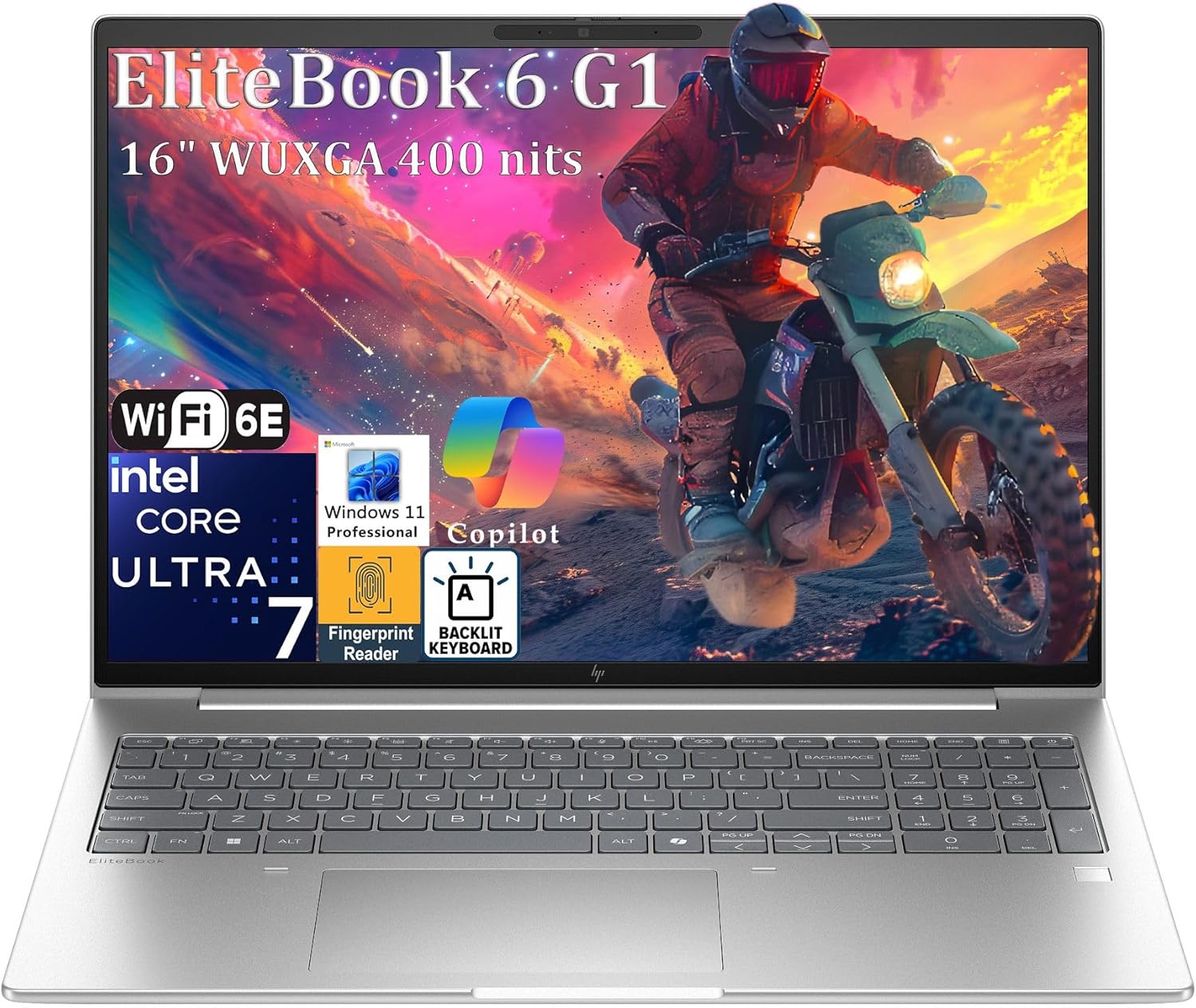 HP EliteBook 6 G1i 16″ Business Laptop Computer, Copilot AI, Intel 12-Core Ultra 7 255U, 32GB DDR5 RAM, 1TB PCIe SSD, FHD+, WiFi 6E, BT 5.3, 5MP Webcam, Backlit KB, Fingerprint Reader, Windows 11 Pro