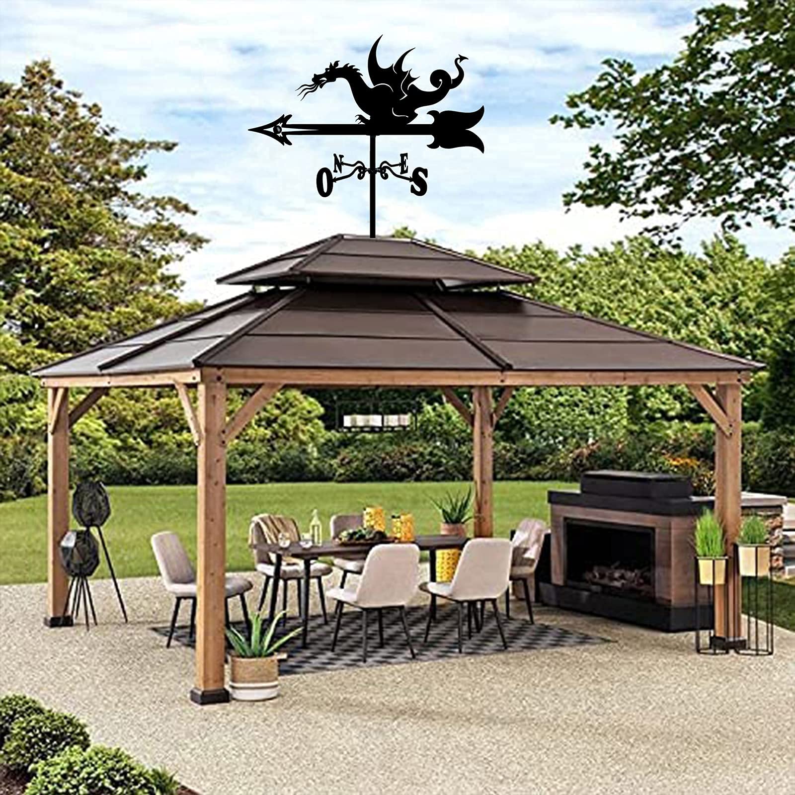 Veleta De Acero Inoxidable Veleta De Viento - Veleta De Viento Escena De la Granja Herramientas De Medición De Jardines Al Aire Libre Para El Hogar/Ciclista