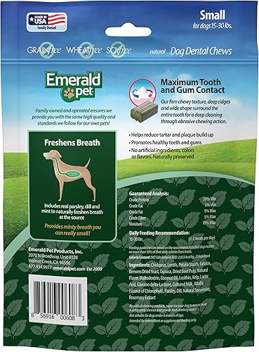 Miniatura 2 de Emerald Pet Fresh Smileezz - Golosinas dentales para perros sin granos, aliento fresco y dientes limpios para cachorros y razas de perros pequeños,