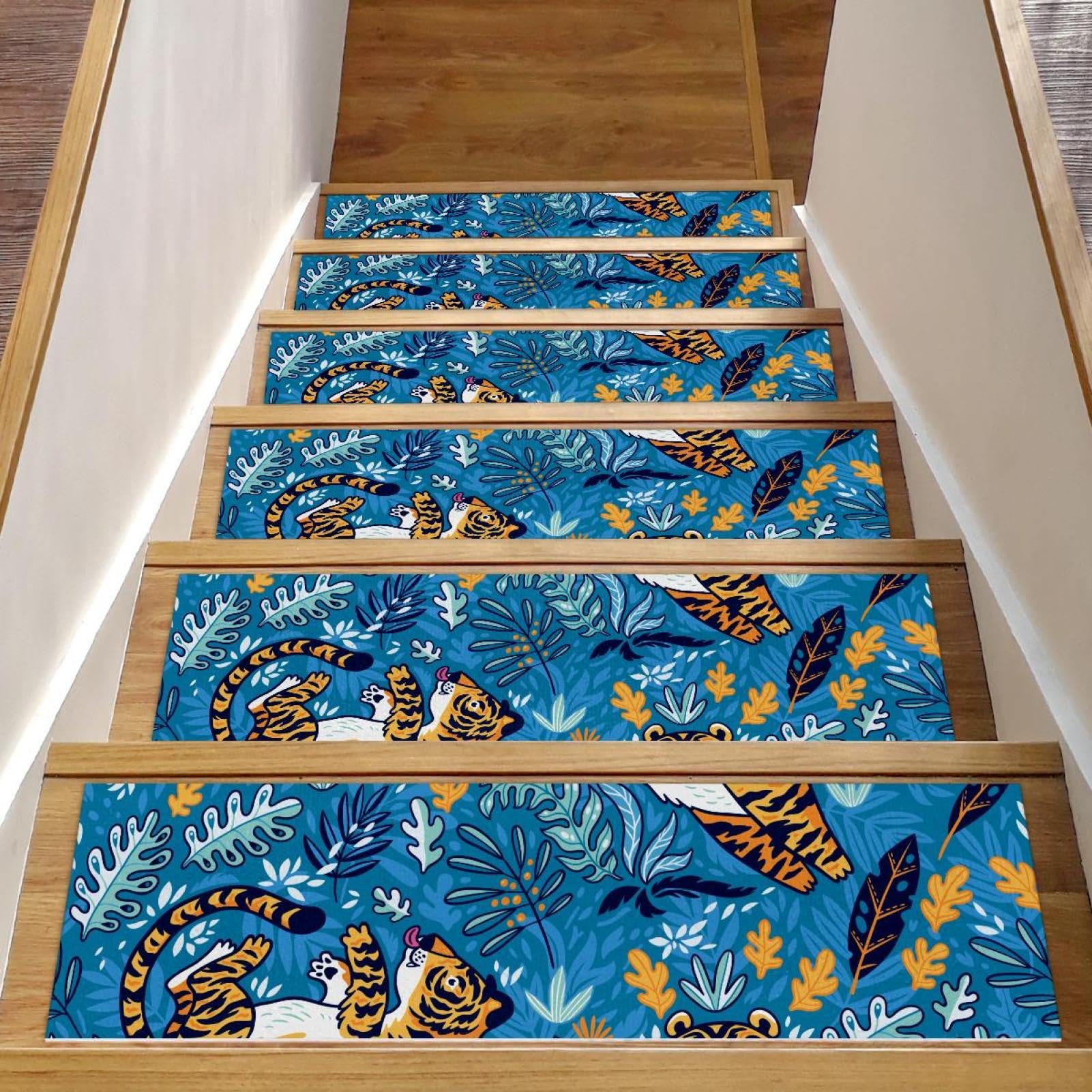 Alfombra antideslizante para escalones de madera de interior lavable en pack de 15 unidades