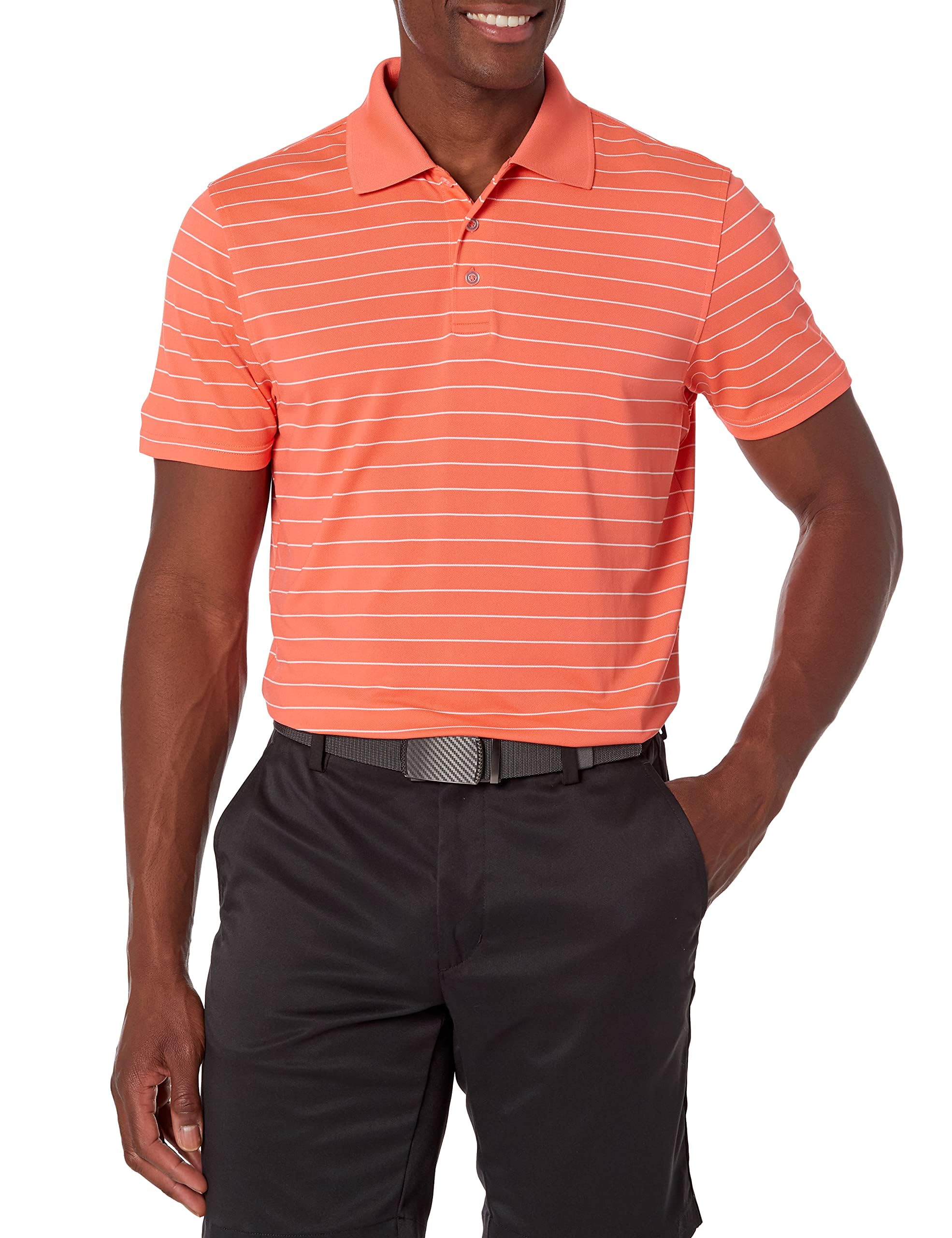 Amazon Essentials Men's Moisture Wicking Golf Polo Shirt, Short Sleeve, Slim-Fit, Quick-Dry, Active Wear