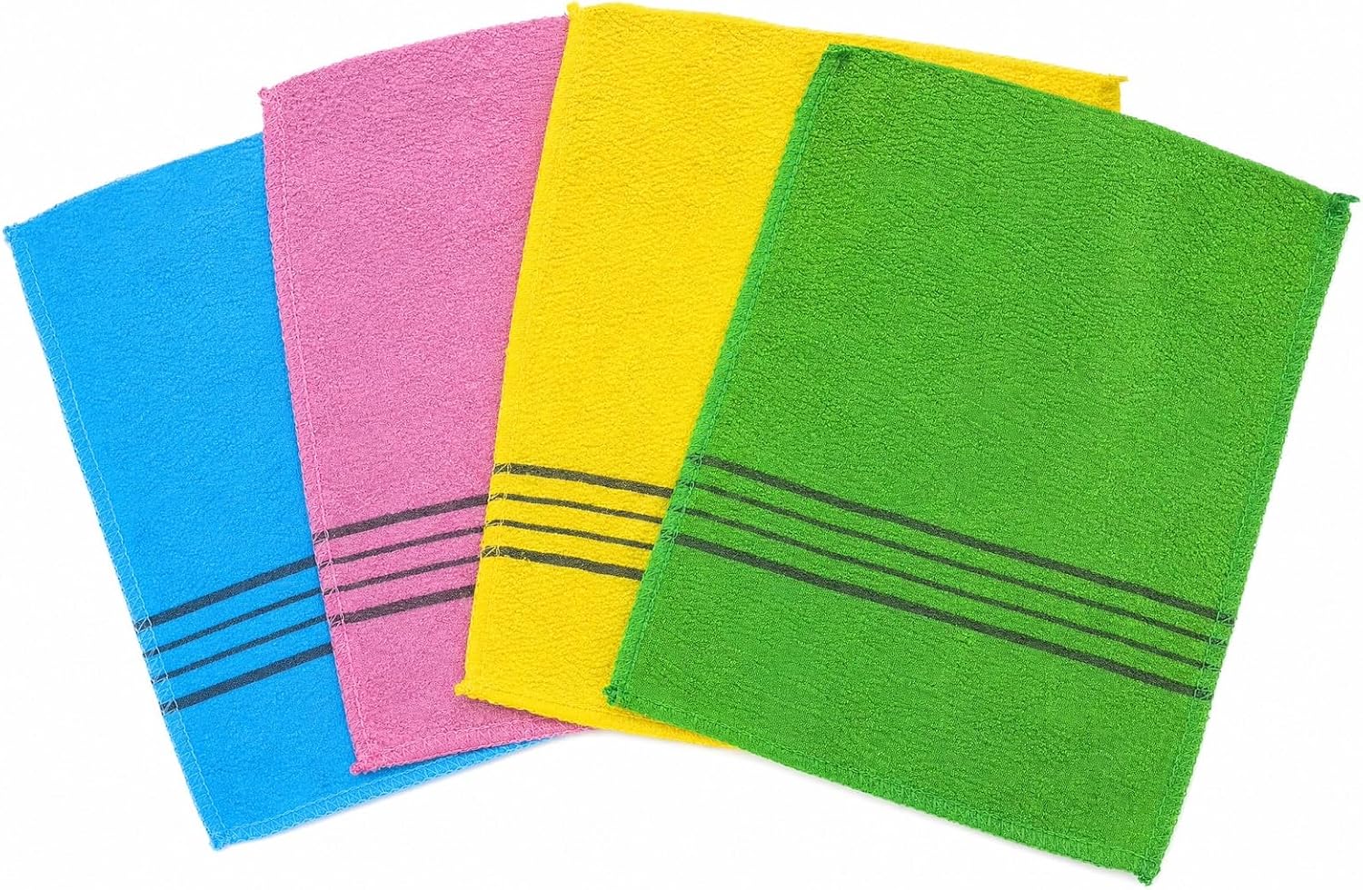 4 Pack Korean Exfoliating Mitt, Body Scrub Glove Bath Washcloth Set