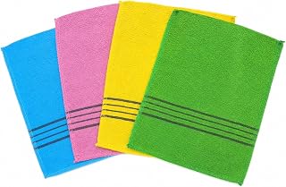 4 Pack Korean Exfoliating Mitt, Body Scrub Glove Bath Washcloth Set