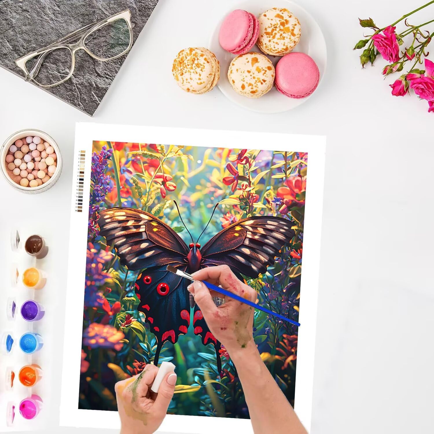 WEISHIWE Kolorowy motyl Malarstwo Numery Zestawy dla dorosłych, 60x80cm m-39