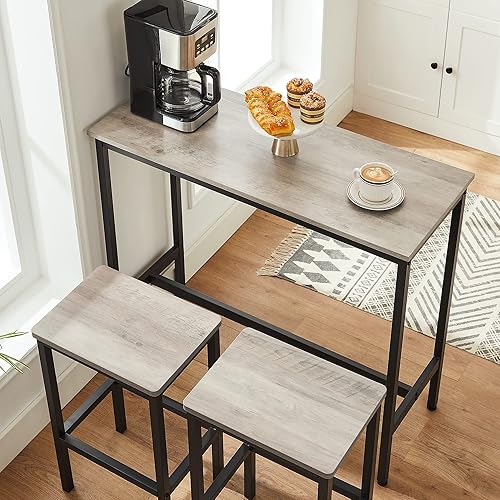 Miniatura 35 de VASAGLE Taburetes de bar, juego de 2 sillas de bar, marco de acero, 25.2 pulgadas de alto, para cocina, comedor, fácil montaje, diseño industrial,