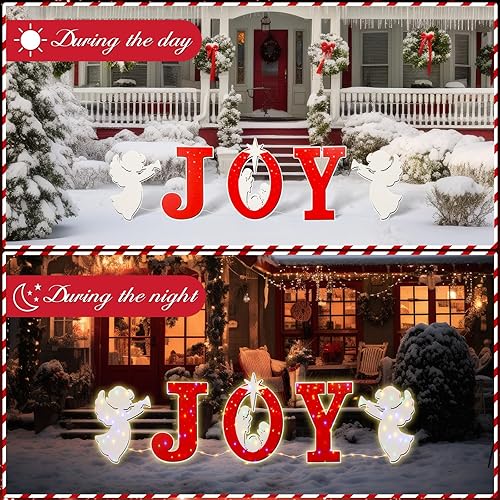 Miniatura 5 de Christmas Joy Nativity Scene Yard Sign with LED String Light Decorations Large Xmas Nativity Lawn Religious Scenes Yard Signs with Stakes for