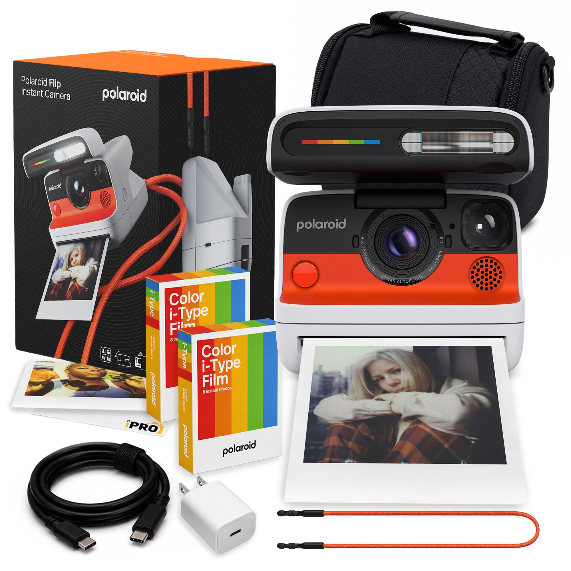 Polaroid Flip Instant Camera in White with 4-Lens System + 16 Film Bundle | Instant Camera for Travel, Parties & Creative Photography, Sonar Autofocus, Compatible with i-Type & 600 Film-picture-14